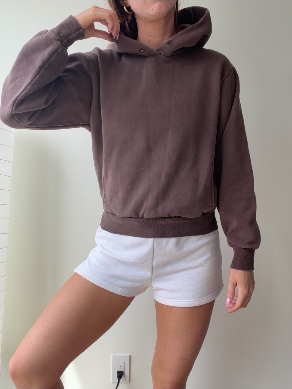 Aritzia Superworld brown Fleece Hoodie- XS - Picture 4 of 4